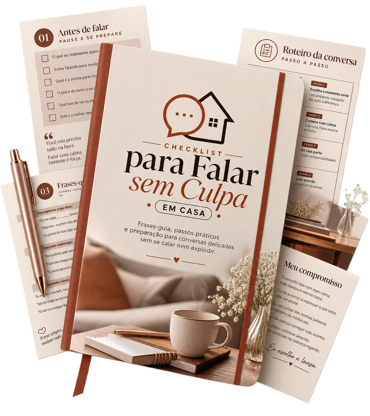 Mockup do Checklist para Falar sem Culpa em Casa