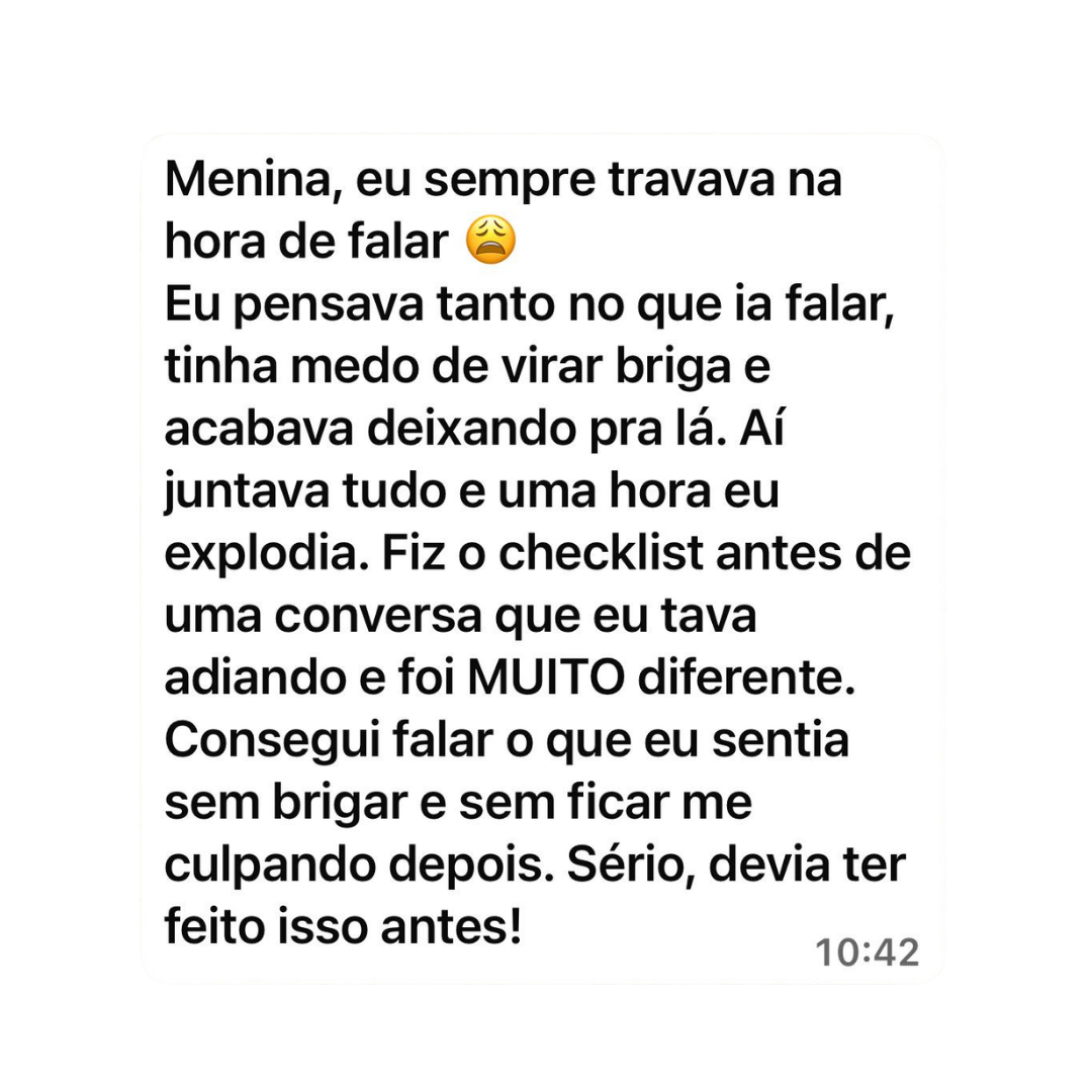 Material do Checklist para Falar sem Culpa